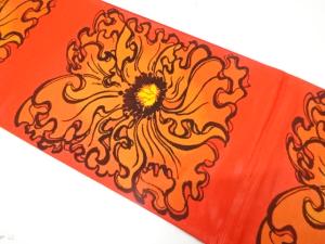 花模様織り出し　袋帯